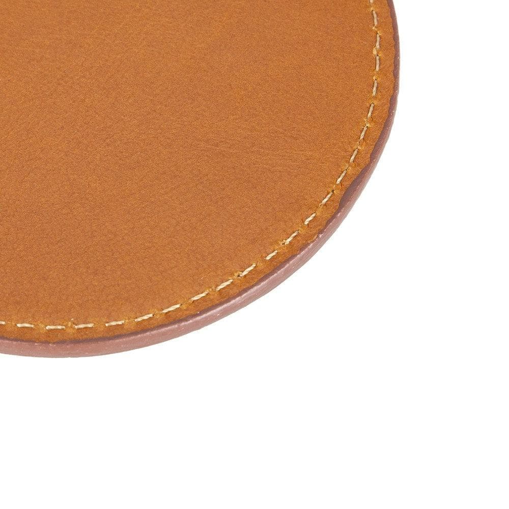 Tucson Genuine Leather Coaster Set of 5 with Holder - Premium Cup Coasters-4