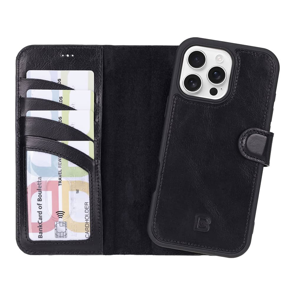 Leather iPhone 16 Pro Max Detachable Wallet Case-9