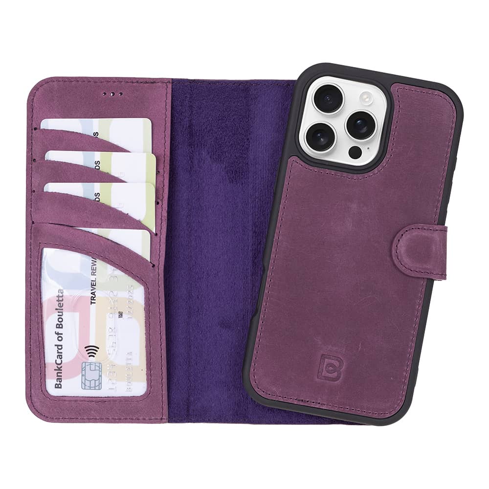 Leather iPhone 16 Pro Max Detachable Wallet Case-8