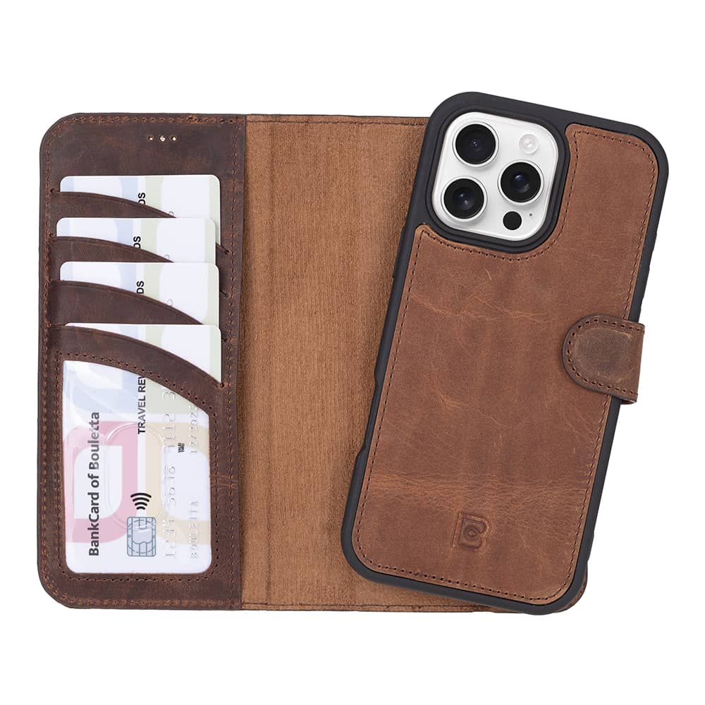 Leather iPhone 16 Pro Max Detachable Wallet Case-5