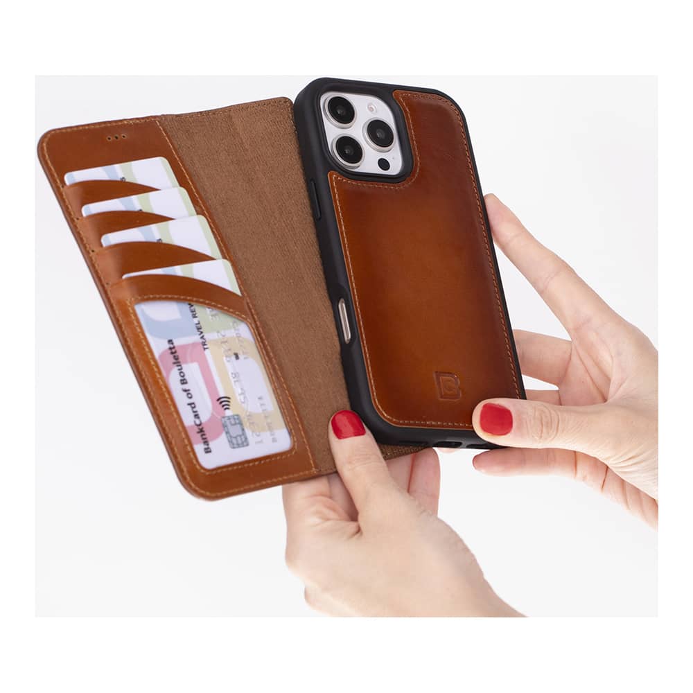 Leather iPhone 16 Pro Max Detachable Wallet Case-1